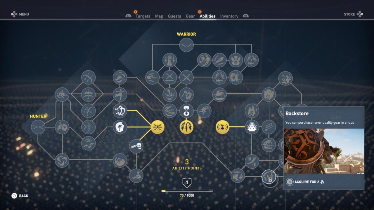 Seer Ability: Backstore (Requires 2 Ability Points)